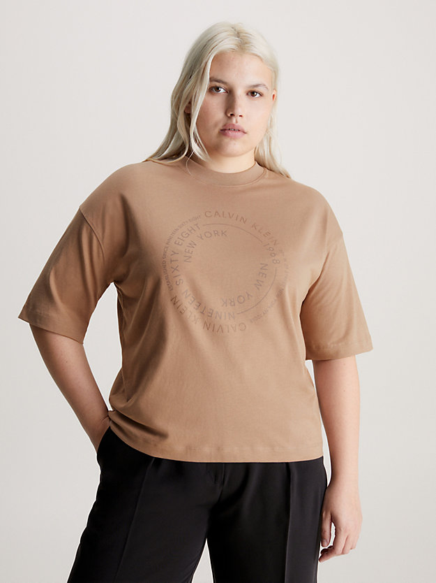 ginger snap relaxed logo t-shirt for women calvin klein