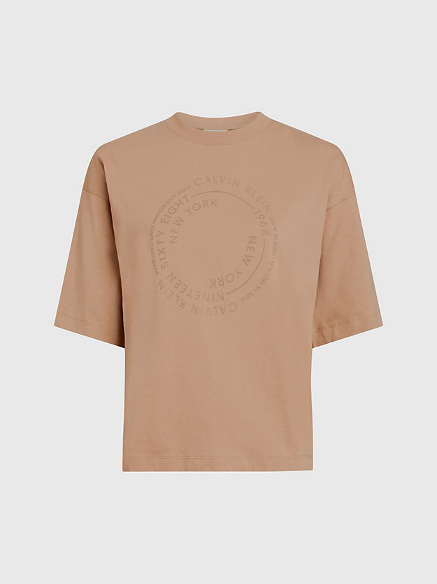 ginger snap luźny t-shirt z logo dla kobiety - calvin klein