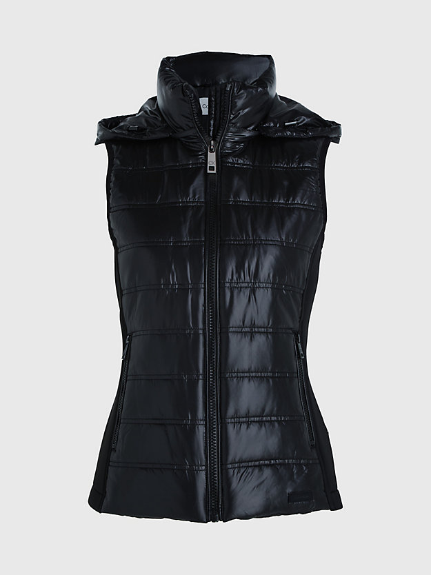 veste sans manches à capuche légère cintrée ck black pour femmes calvin klein