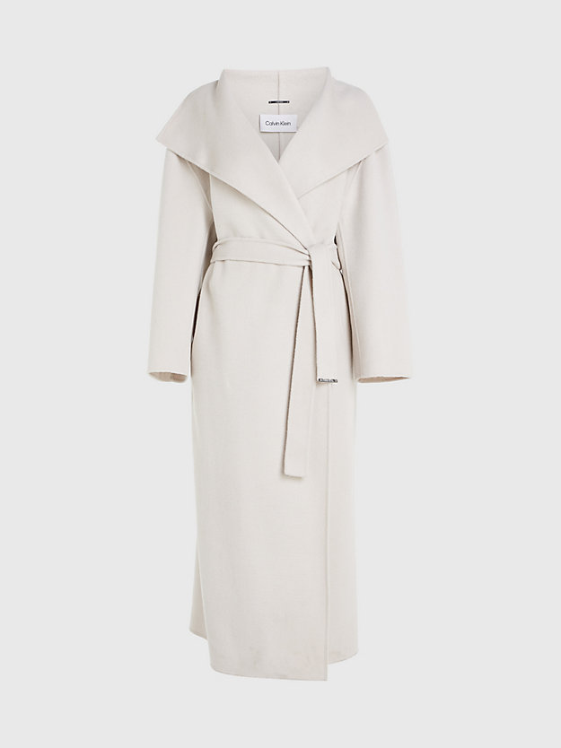 chateau gray wool belted wrap coat for women calvin klein