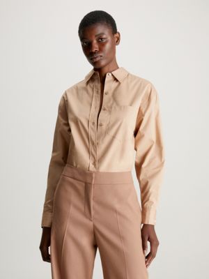 Calvin Klein Shirt Dress Beige