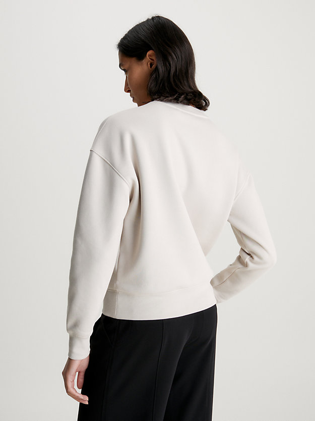 chateau gray embroidered fleece sweatshirt for women calvin klein
