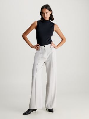 Calvin Klein High Waist Pleated Wide Leg Pant