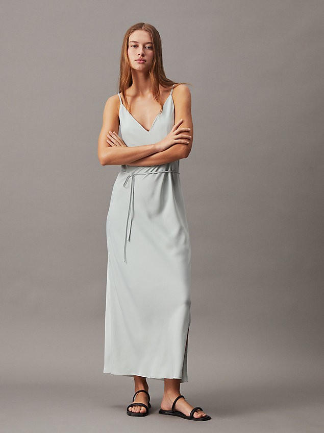 grey wsuwana luźna sukienka midi dla kobiety - calvin klein
