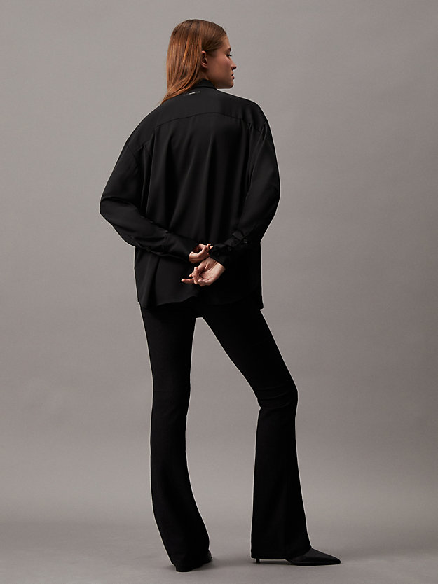 ck black relaxed crêpe overhemd voor dames - calvin klein