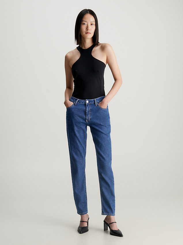 denim mid rise slim jeans for women calvin klein