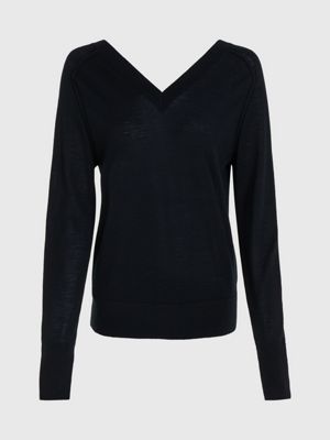 Black v outlet neck jumpers womens