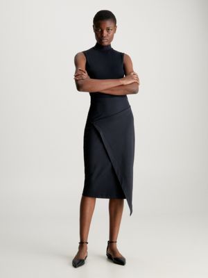 Stretch Jersey Midi Wrap Skirt Calvin Klein K20K206808BEH