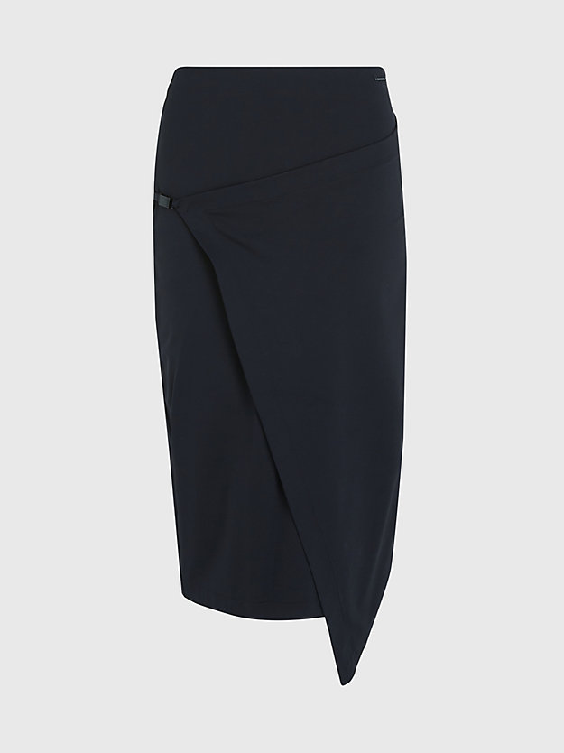 ck black stretch jersey midi wrap skirt for women calvin klein