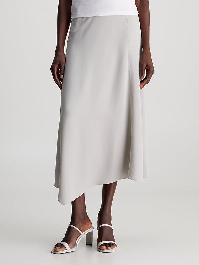 beige crepe asymmetric skirt for women calvin klein
