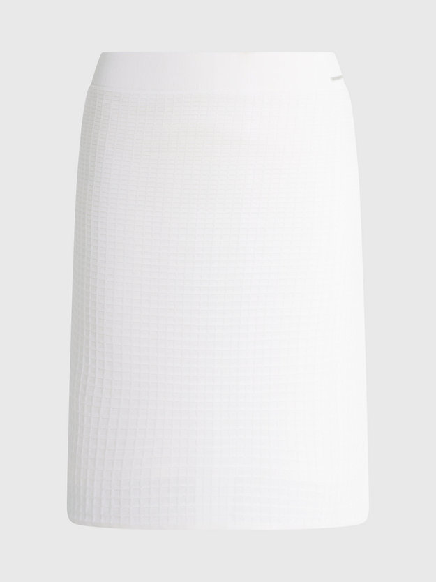 bright white strukturierter mini-bleistiftrock für damen - calvin klein