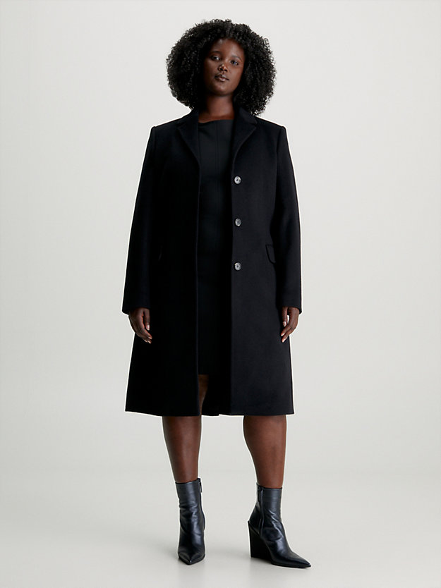 ck black wool coat for women calvin klein