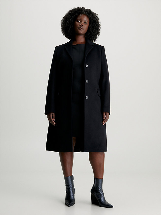black wełniany płaszcz dla kobiety - calvin klein