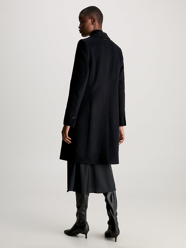 ck black wełniany płaszcz dla kobiety - calvin klein