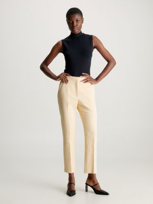 Womens beige hot sale cropped trousers