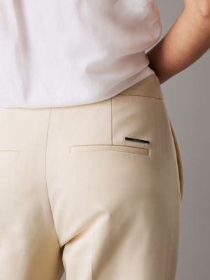 wood ash slim gabardine ankle trousers for women calvin klein