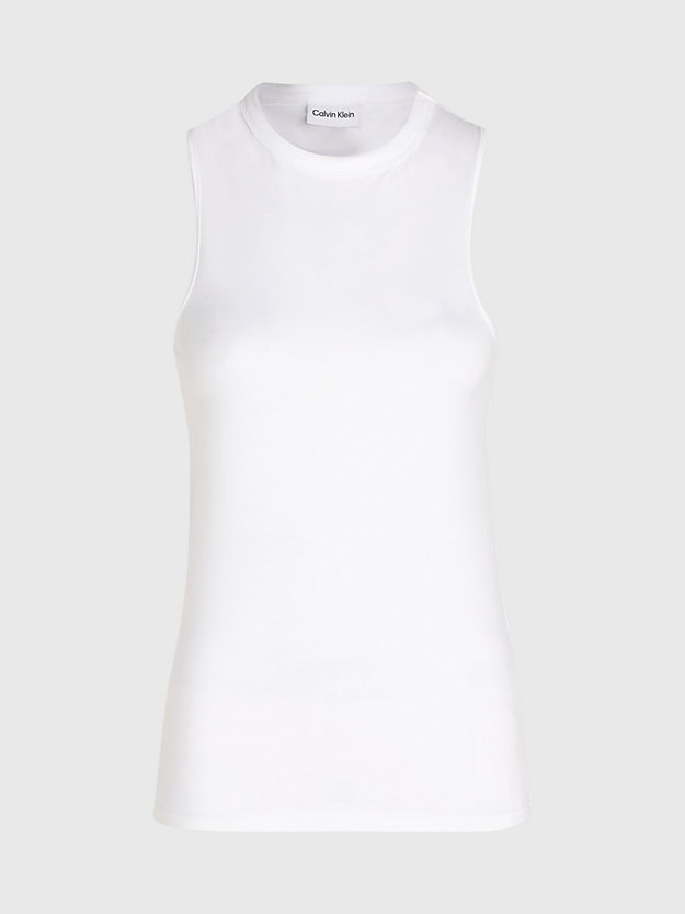 bright white slim back detail tank top for women calvin klein