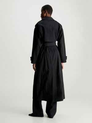 Calvin klein black clearance trench coat