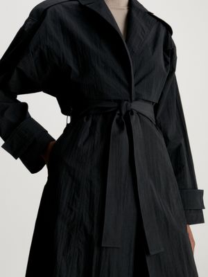 Oversized Crinkle Nylon Trench Coat | Calvin Klein® K20K206896BEH