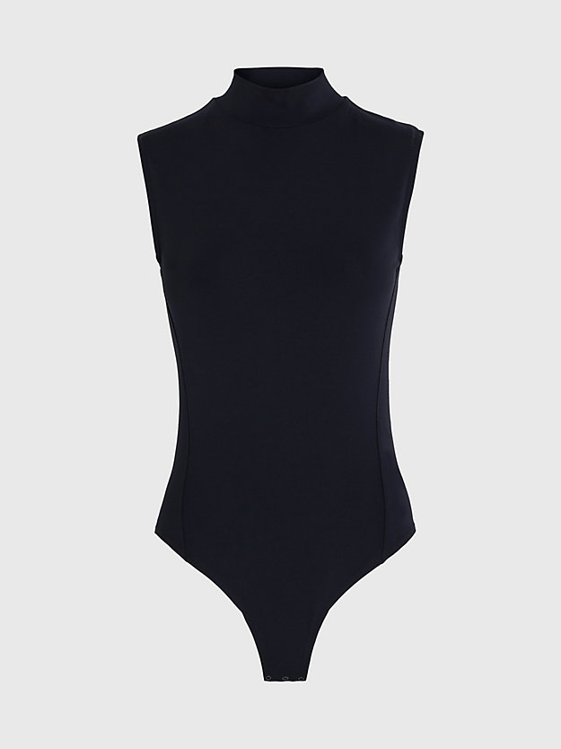 ck black stretch jersey bodysuit voor dames - calvin klein