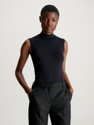 CALVIN KLEIN JEANS - Women's slim bodysuit with belt detail - black -  J20J222012BEH