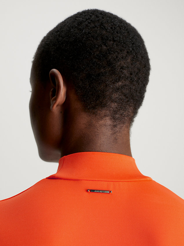 orange stretch jersey bodysuit voor dames - calvin klein
