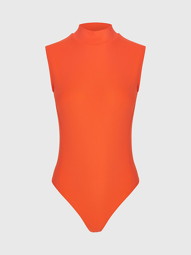 orange body z elastycznego dżerseju dla kobiety - calvin klein