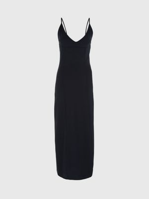 Black stretch-jersey maxi