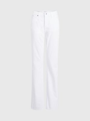 denim white relaxed bootcut jeans for women calvin klein