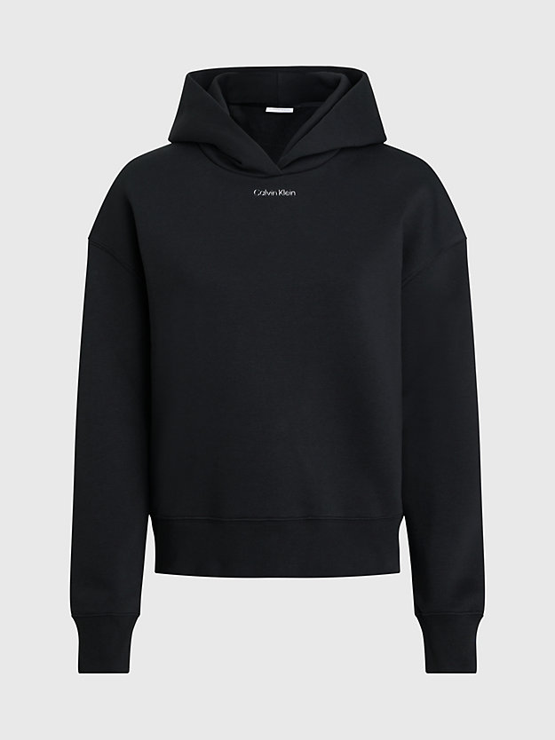 ck black relaxed hoodie van badstofkatoen voor dames - calvin klein