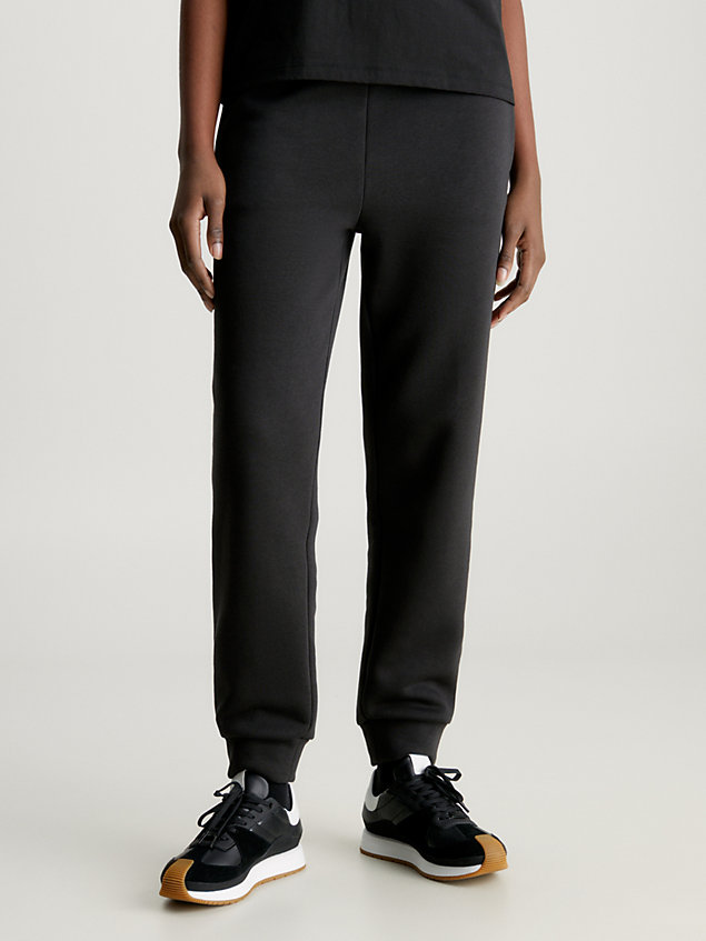pantalon de jogging en tissu éponge de coton black pour femmes calvin klein