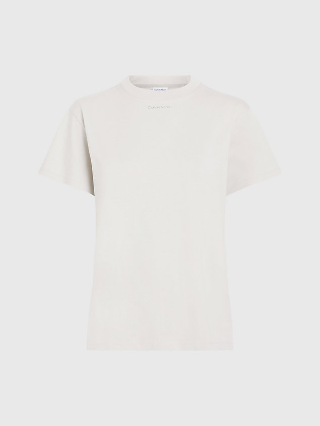 t-shirt relaxed avec mini logos grey pour femmes calvin klein