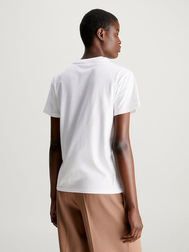 bright white relaxed t-shirt met micrologo voor dames - calvin klein