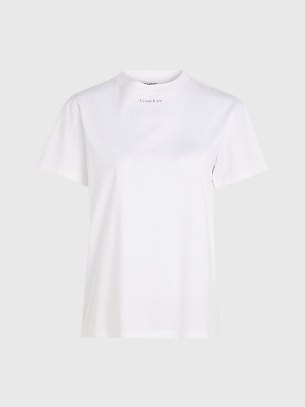 bright white lässiges mikro-logo-t-shirt für damen - calvin klein