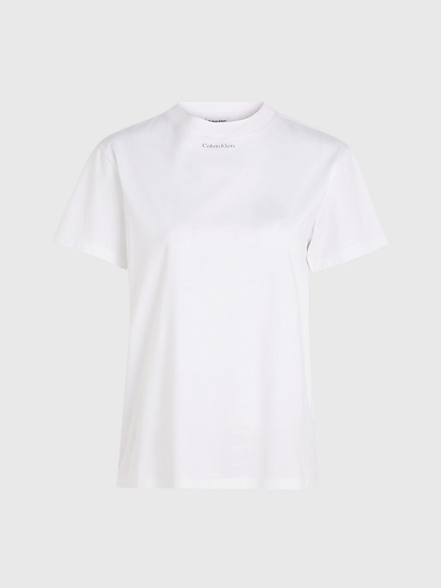 white relaxed t-shirt met micrologo voor dames - calvin klein