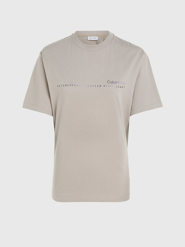 t-shirt con logo taglio relaxed neutral taupe da donna calvin klein