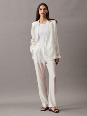 vanilla ice relaxed sheer tailoring trousers for women calvin klein