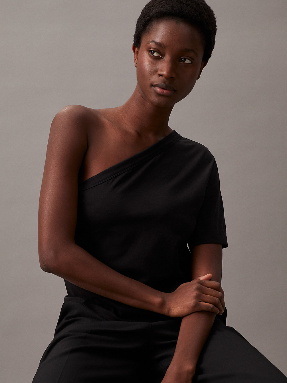 CK BLACK One Shoulder Top undefined Women Calvin Klein