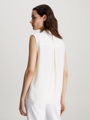 vanilla ice sleeveless pocket blouse for women calvin klein