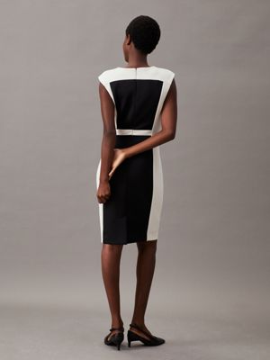 Calvin klein contrast collar sheath dress online