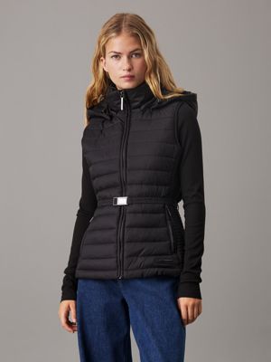 black lightweight nylon gilet for women calvin klein