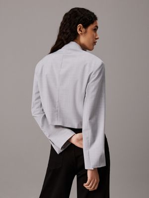 pale grey heather oversized suiting jacket for women calvin klein