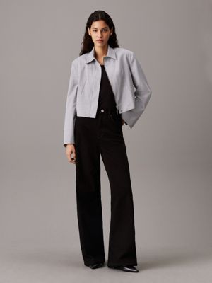 pale grey heather oversized suiting jacket for women calvin klein