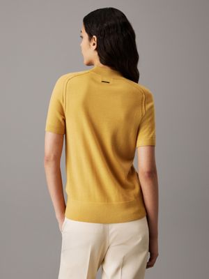 tinsel slim merino mock neck jumper for women calvin klein