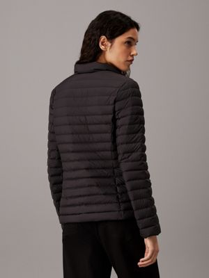 ck black packable padded down jacket for women calvin klein