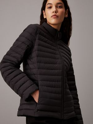 ck black packable padded down jacket for women calvin klein