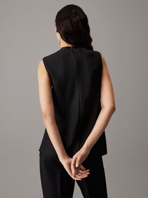 ck black crepe tank top for women calvin klein