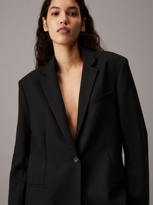 ck black relaxed blazer for women calvin klein