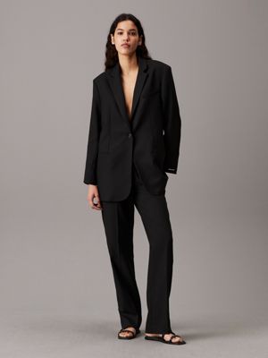 ck black relaxed blazer for women calvin klein