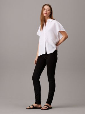 denim black high rise skinny jeans for women calvin klein